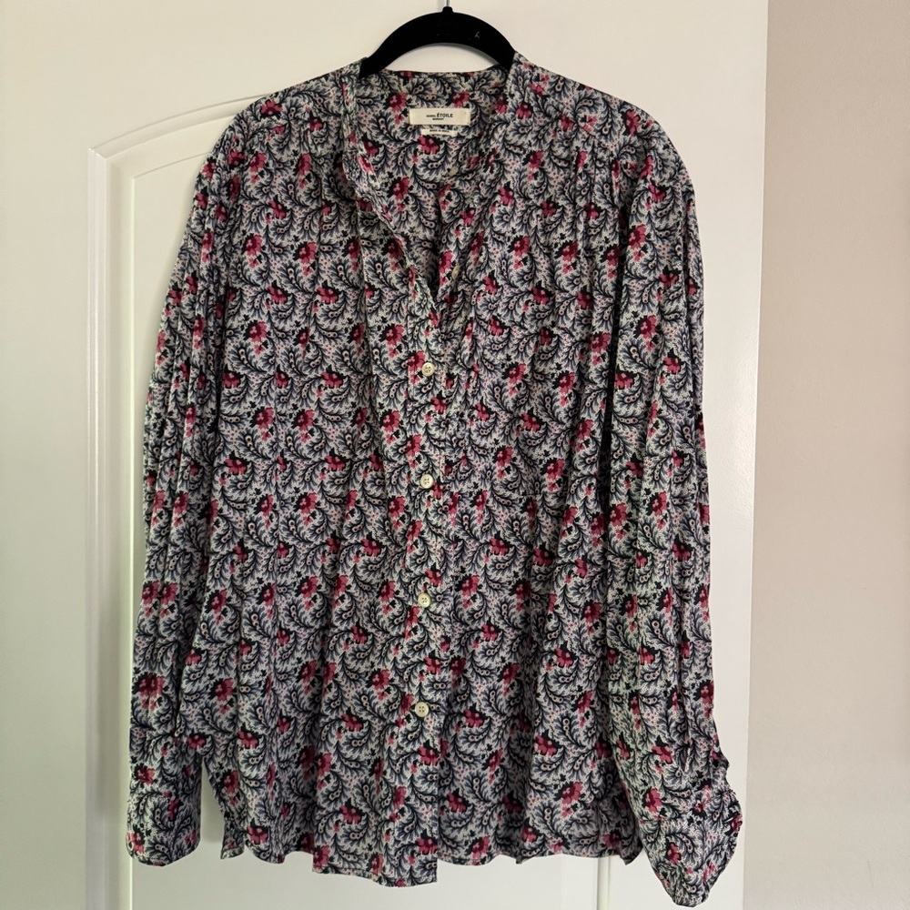 Isabel Marant Multicolor Paisley Print Blouse — White, Red, Black - Picture 3 of 7